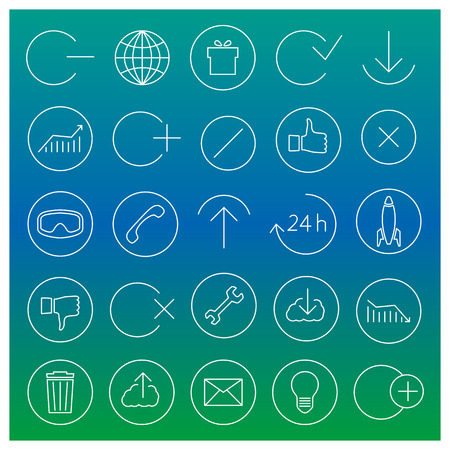 A set of universal icons for the web of thin lines, vector illustrationのイラスト素材