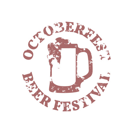 Grunge Emblem Beer Festival Oktoberfest, part one, vector illustration.のイラスト素材