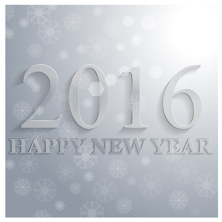 Background to the new two thousand sixteenth year with blurred snowflakes, vector illustration.のイラスト素材