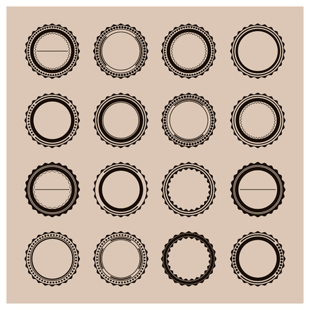 Set round emblem with retro style second part, vector illustration.のイラスト素材