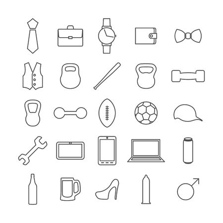 Icons man of thin lines, vector illustration.のイラスト素材