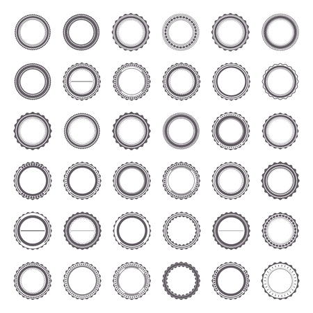Set round gray emblem with retro style, vector illustration.のイラスト素材