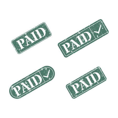 Set of rectangular stamps paid, vector illustration.のイラスト素材