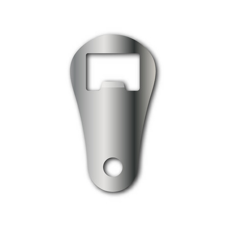 Realistic steel opener bottle cap isolated on white background,  element  pub inventory, vector illustration.のイラスト素材