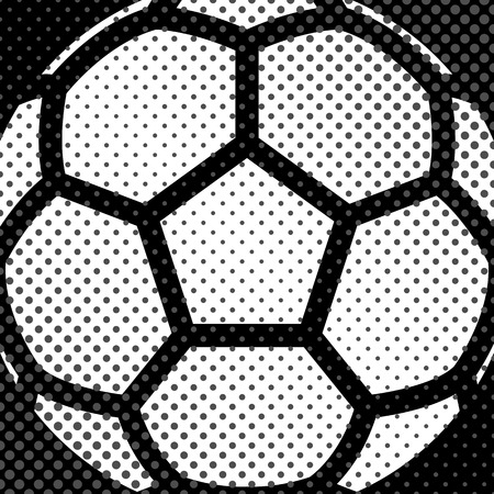 Sports background Ball for the game of soccer, the effect of halftone and place  for your text, vector illustration.のイラスト素材