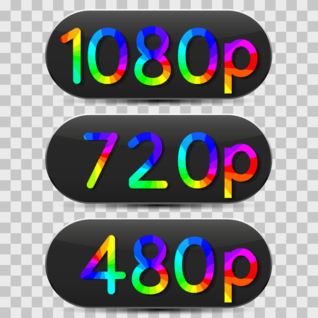 High-definition video sign  isolated on grey background, design of digital devices, vector illustration.のイラスト素材