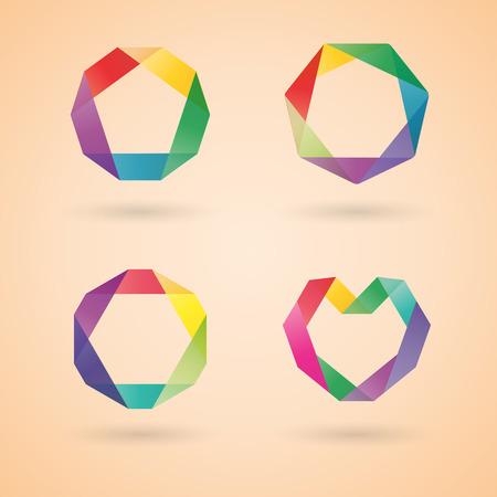 Set of  design template a abstract bright figure, business icon, flat style, vector illustration.のイラスト素材