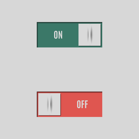 Set of different buttons and switches, web interface design elements isolated on white background, vector illustration.のイラスト素材