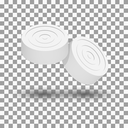 White checker with shadow. Game icon 3D isometric style, vector illustration.のイラスト素材