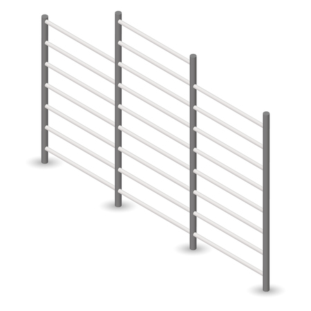 Steel Swedish wall, isolated on white background. Design elements sports equipment. Flat 3d isometric style, vector illustration.のイラスト素材