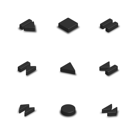 Control buttons player, isolated on white background. 3D isometric style, vector illustration.のイラスト素材