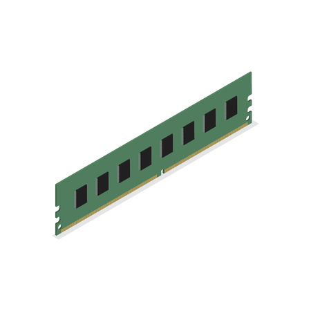 RAM module, isolated on white background. Element for the design of digital devices and computer...