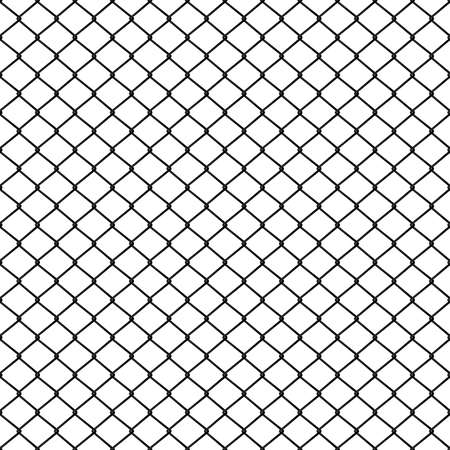 Metal mesh seamless pattern. Wire fence isolated on the white background, vector illustration.のイラスト素材