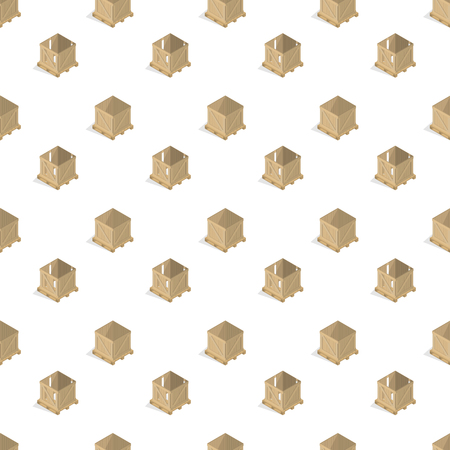 Seamless background from a set of 3D wooden boxes, vector illustration.のイラスト素材