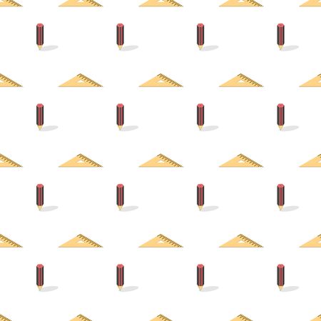 Seamless background from a set of office and school accessories, vector illustration.のイラスト素材