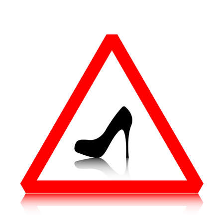 Sign woman driving a car with mirrored reflection, vector illustration.のイラスト素材