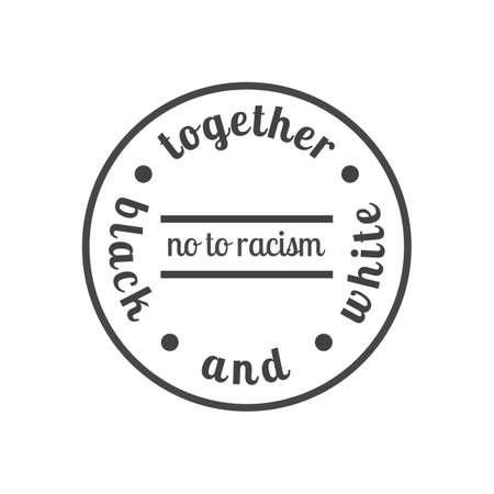 Black emblem, isolated on a white background. Racism concept, vector illustration.のイラスト素材