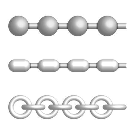 Set of different chains isolated on a white background, vector illustration.のイラスト素材