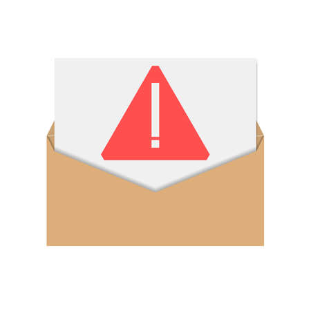 Envelope spam mail icon isolated on white background. Flat style, vector illustration.のイラスト素材