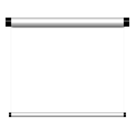 Projector canvas isolated on white background, 3D vector illustration.のイラスト素材