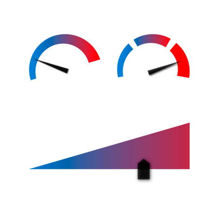 Set of arrow indicator cold and hot states, vector illustration.のイラスト素材