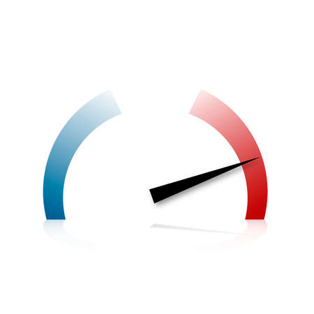 Set of arrow indicator cold and hot states, vector illustration.