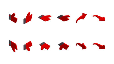 Buttons thumbs up and down for video channel and social media icons set. 3D isometric vector illustration.のイラスト素材