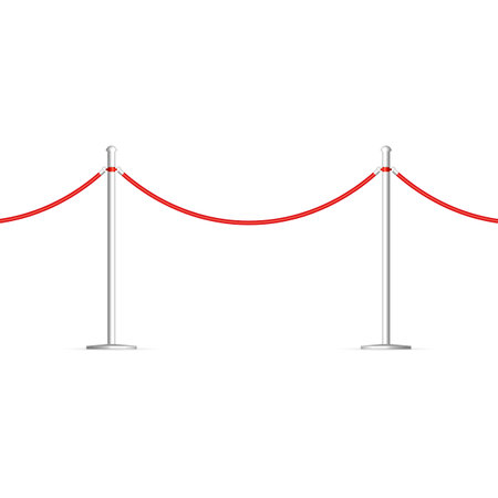 Fencing for the awards ceremony, on a white background. 3D vector illustration, front view.のイラスト素材