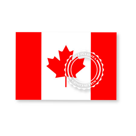 Set of various Made in Canada labels isolated on white background, vector illustration.のイラスト素材