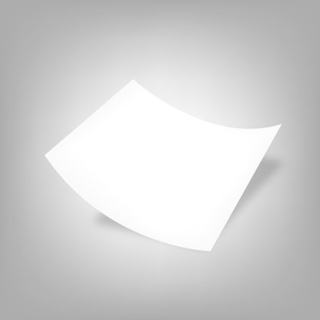Blank white sheet blank with shadow on gray background, vector illustration.のイラスト素材