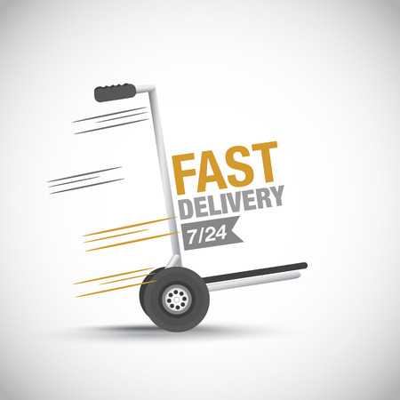 Fast delivery hand truckのイラスト素材