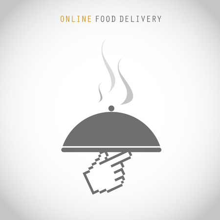 Courier online food deliveryのイラスト素材