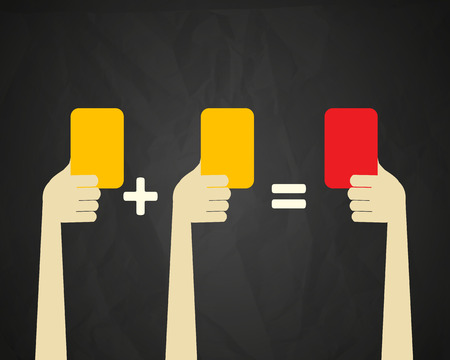 Yellow and red cards conceptのイラスト素材