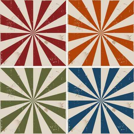 Retro Sunburst Collection Vectorのイラスト素材