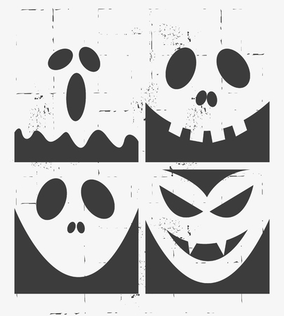 Halloween Masks Set Designのイラスト素材