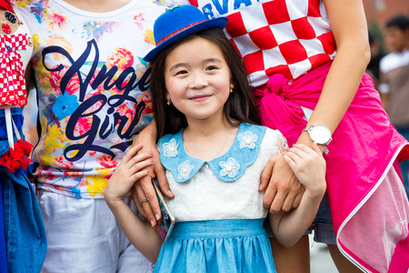 Moscow, Russia - July, 2018: Croatian football fans on world cup championship in Moscow, Russiaのeditorial素材