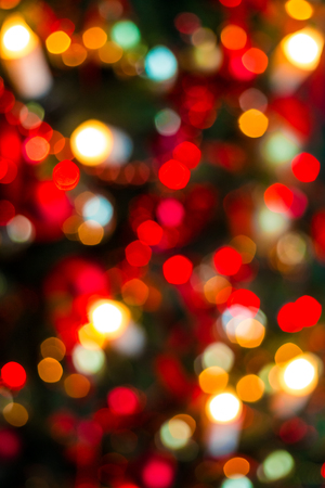 Abstract blurred background of New Year tree decoratedの写真素材