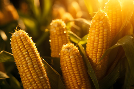 Close up of corn texture backgroundの素材