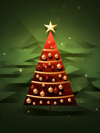 Abstract simple New Year tree, elegant poster templateの素材