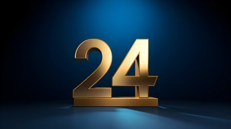 Elegant 2024 numbers sign, celebrating of New year posterの素材