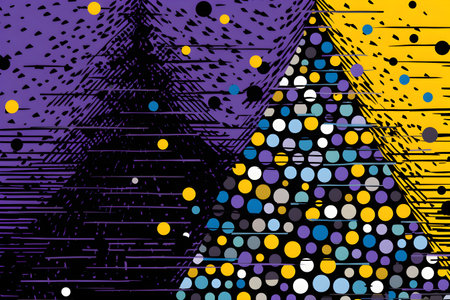 Abstract cartoon christmas background with christmas treeの素材