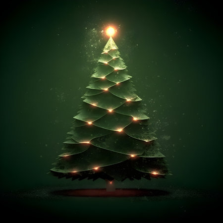 Elegant New Year tree green posterの素材