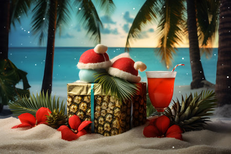 Concept of tropical new year celebrationの素材
