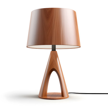 Stylish modern table lamp isolated on white backgroundの素材