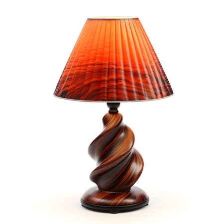 Stylish modern table lamp isolated on white backgroundの素材
