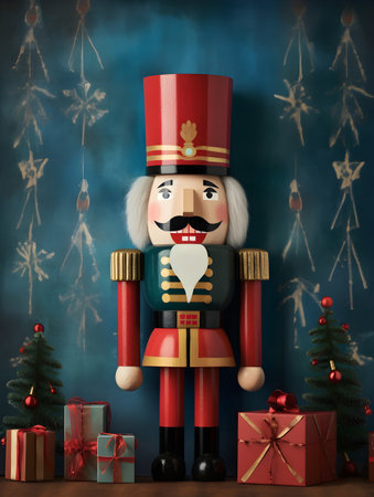Nutcracker retro poster, vintage style designの素材