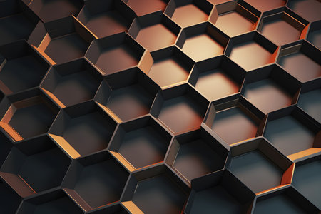 Abstract background with colorful hexagon elementsの素材