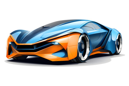 Concept car abstract isolated on whiteの素材