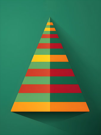 Abstract simple New Year tree, elegant poster templateの素材