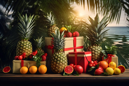 Concept of tropical new year celebrationの素材